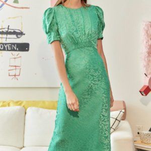 Green Saloni Silk Dress Size 4